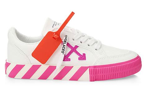 off white sneakers pink and